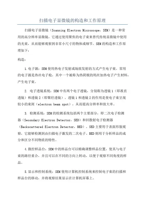 扫描电子显微镜的构造和工作原理