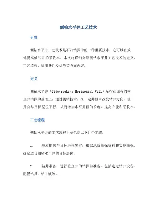 侧钻水平井工艺技术