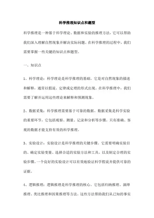 科学推理知识点和题型