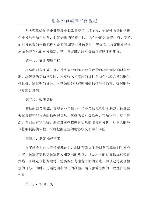 财务预算编制平衡流程