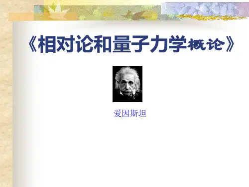 (狭义)相对论和量子力学概论