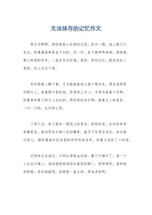 无法抹存的记忆作文