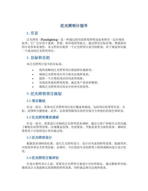 泛光照明计划书