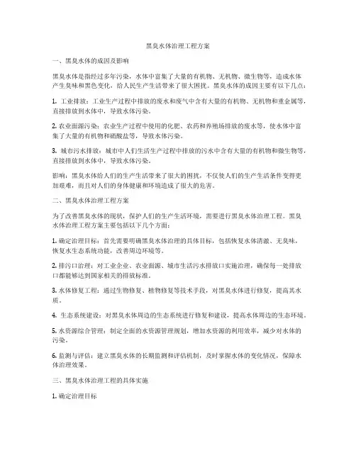 黑臭水体治理工程方案
