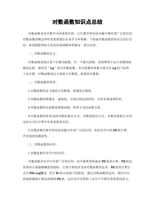 对数函数知识点总结