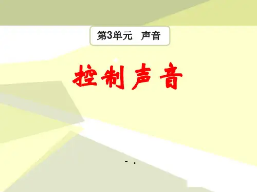 《控制声音》声音PPT课件