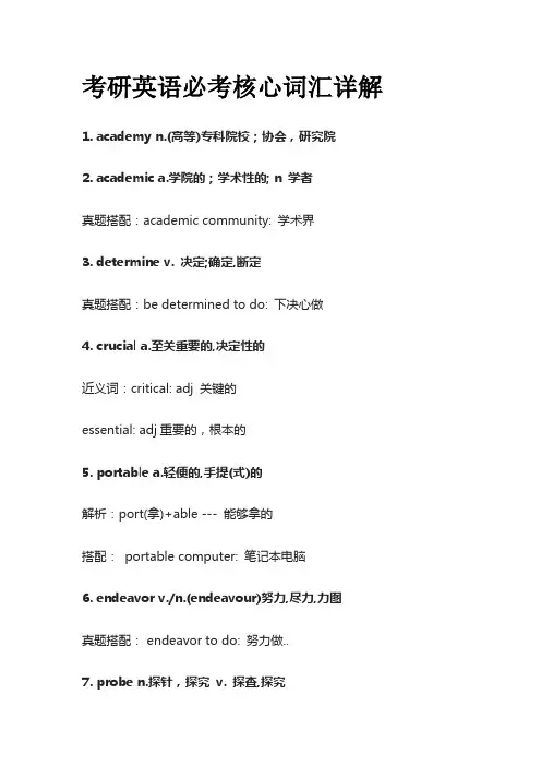 考研英语必考核心词汇详解academy