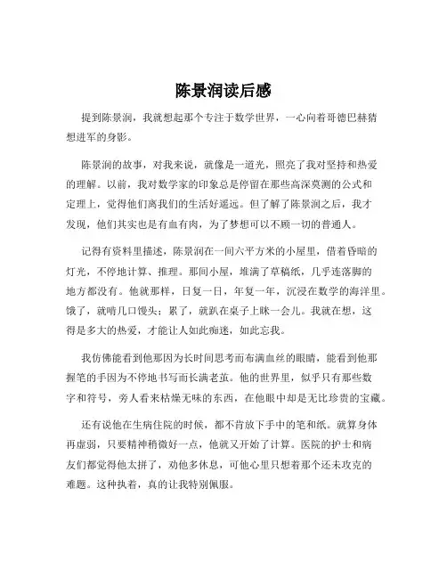 陈景润读后感