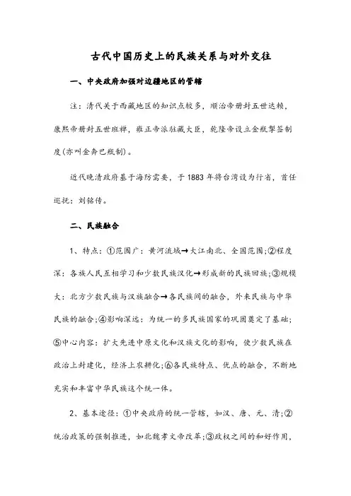 古代中国历史上的民族关系与对外交往