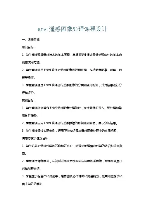 envi遥感图像处理课程设计