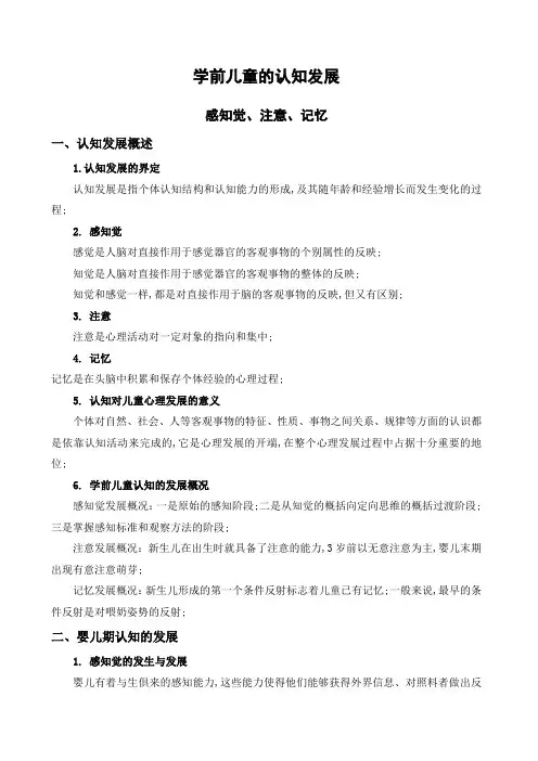 学前儿童的认知发展