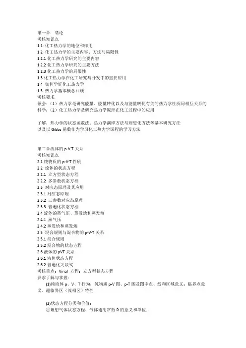 化工热力学考点