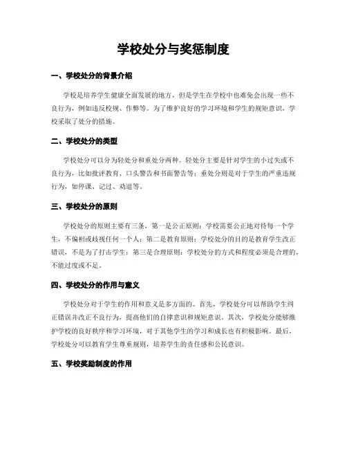 学校处分与奖惩制度