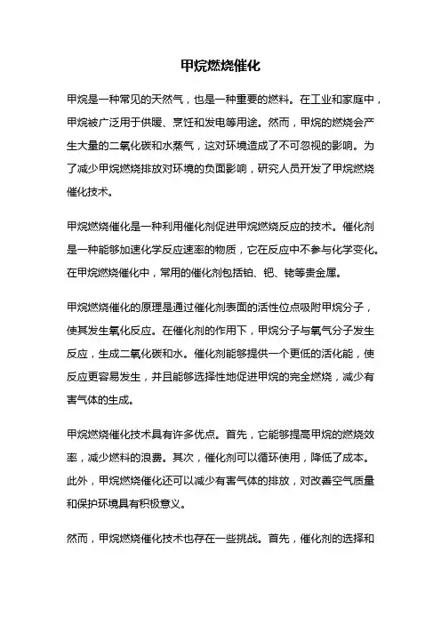 甲烷燃烧催化