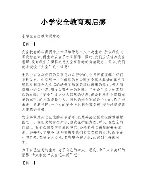 小学安全教育观后感