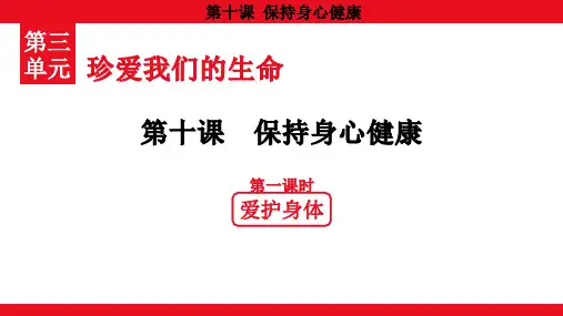 3.10.1 爱护身体课件 (共17张PPT)道德与法治统编版七年级上册