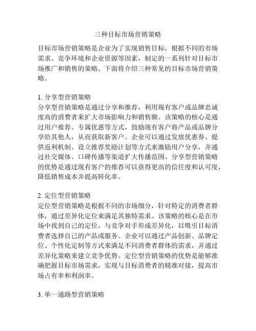三种目标市场营销策略
