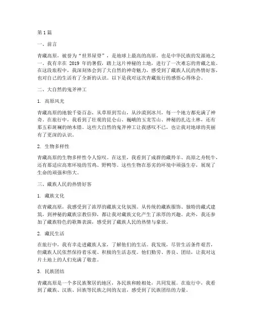 青藏旅行感悟心得体会(3篇)