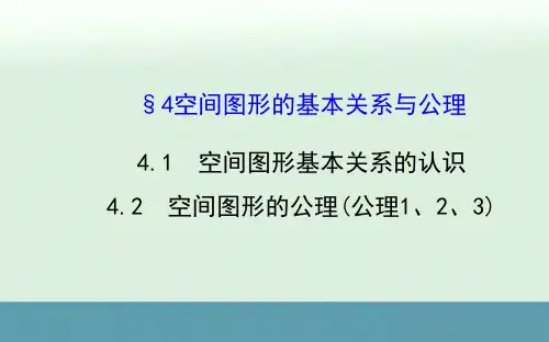 2014-2015学年高一数学：1.4.1 1.4.2《空间图形基本关系的认识》《空间图形的公理1》