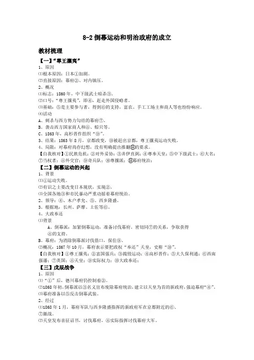 8-2倒幕运动和明治政府的成立