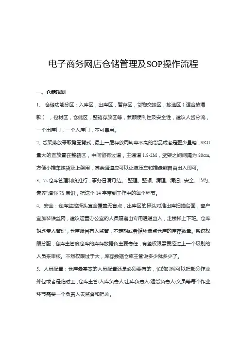电子商务网店仓储管理及SOP操作流程