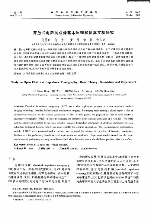 开放式电阻抗成像基本原理和仿真实验研究