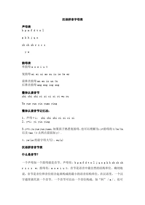 小学生一年级拼音字母表