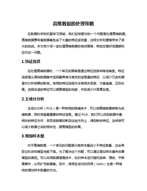 高维数据的处理策略