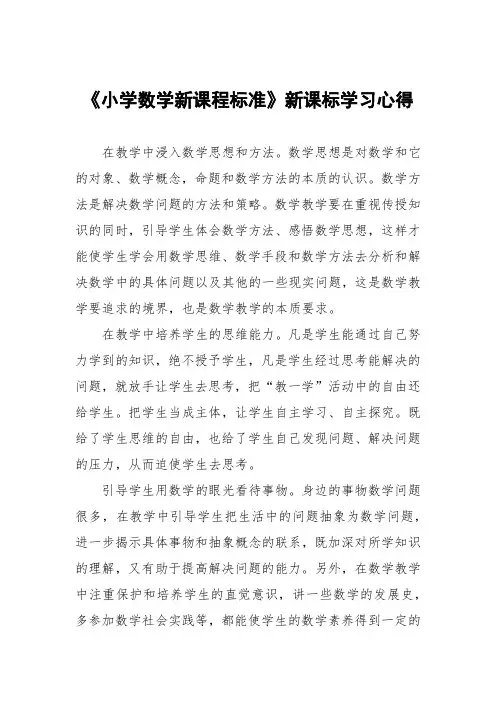 学习2022新课程标准心得体会八篇范文