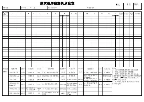 烧录程序检查机点检表