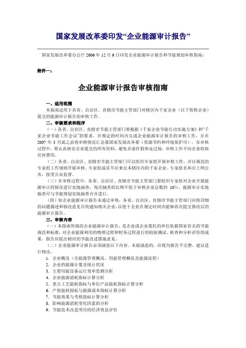 企业能源审计报告审核指南