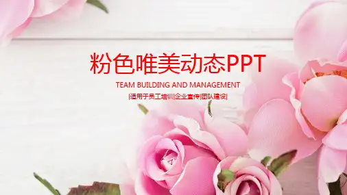 粉色唯美玫瑰背景PPT模板