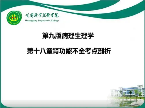 第九版病理生理学第十八章肾功能不全考点剖析