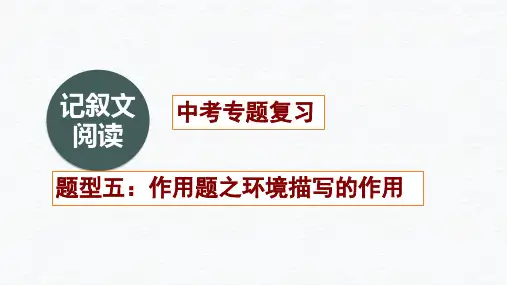 中考专题复习：记叙文阅读之作用题(环境描写的作用)