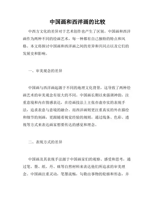 中国画和西洋画的比较