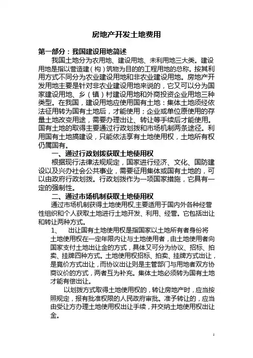 房地产开发土地费用