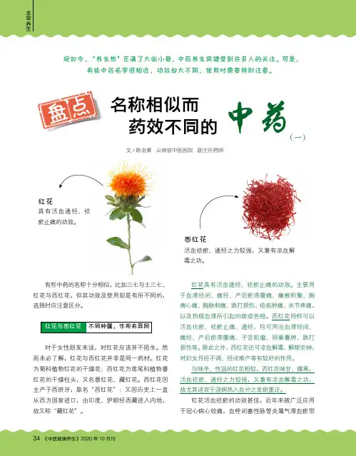 盘点名称相似而药效不同的中药(一)