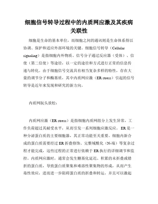 细胞信号转导过程中的内质网应激及其疾病关联性
