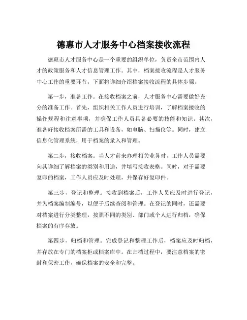 德惠市人才服务中心档案接收流程
