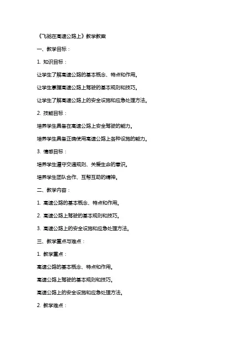 《飞驰在高速公路上》教学教案