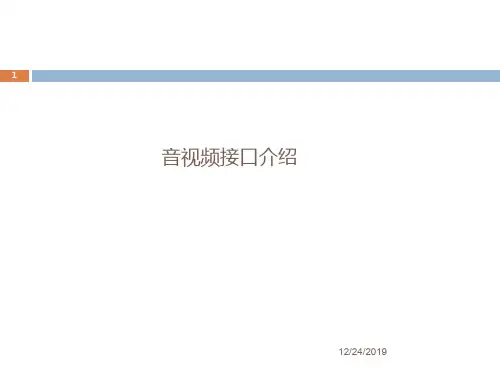 音视频接口介绍PPT课件