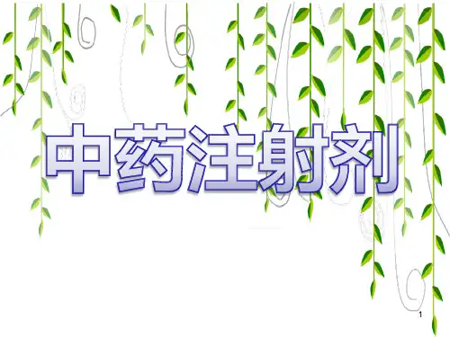 中药注射剂PPT课件