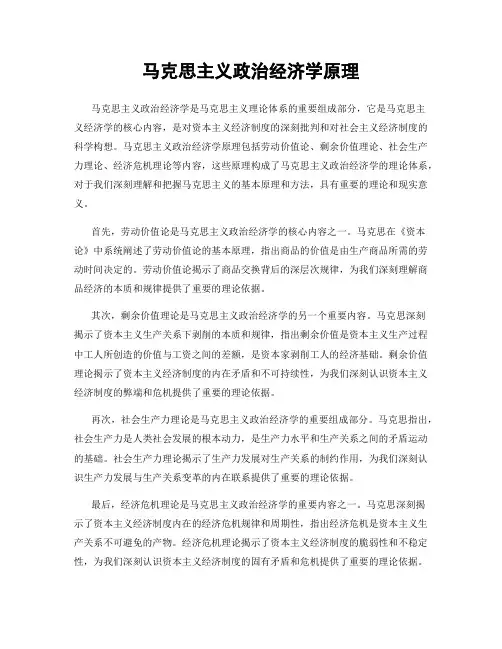 马克思主义政治经济学原理