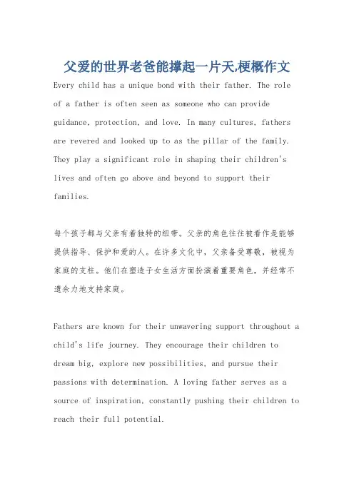 父爱的世界老爸能撑起一片天,梗概作文