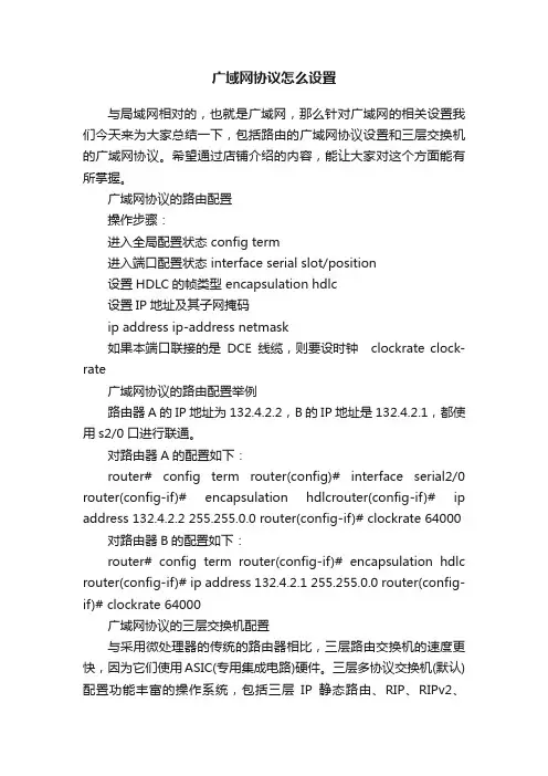 广域网协议怎么设置
