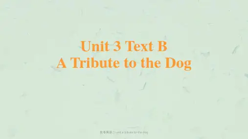 自考英语二 unit a tribute to the dog课件