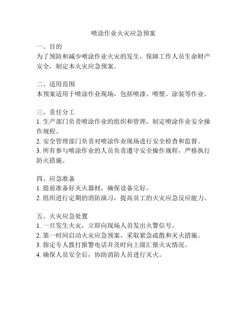 喷涂作业火灾应急预案