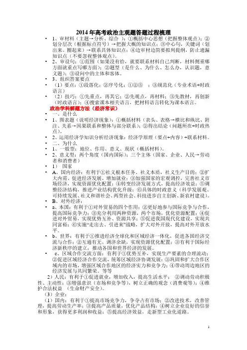 2014年高考政治主观题答题过程梳理