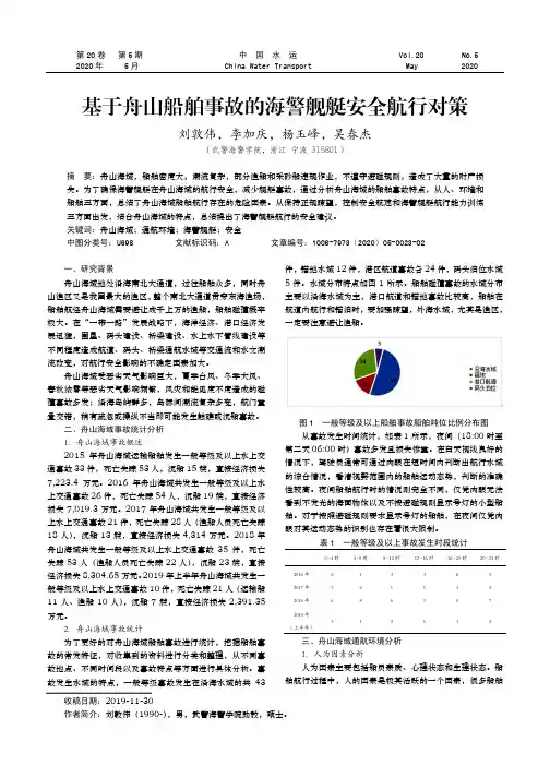 基于舟山船舶事故的海警舰艇安全航行对策