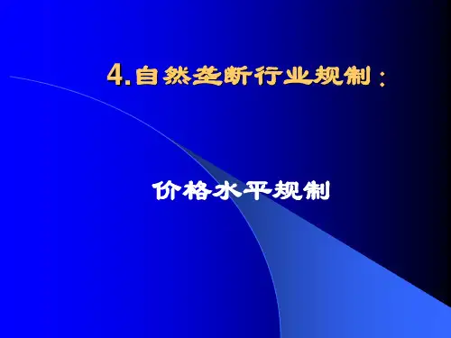 4.自然垄断行业规制：价格水平规制
